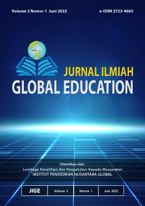 					View Vol. 3 No. 1 (2022): JURNAL ILMIAH GLOBAL EDUCATION, Volume 3 Nomor 1, Juni 2022
				