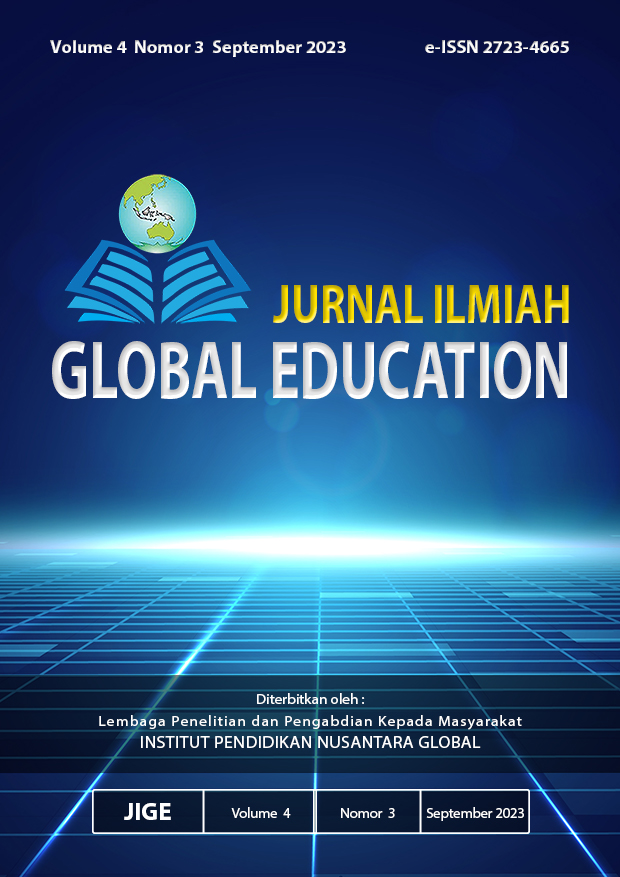 					View Vol. 4 No. 3 (2023): JURNAL ILMIAH GLOBAL EDUCATION, Volume 4 Nomor 3, September 2023
				